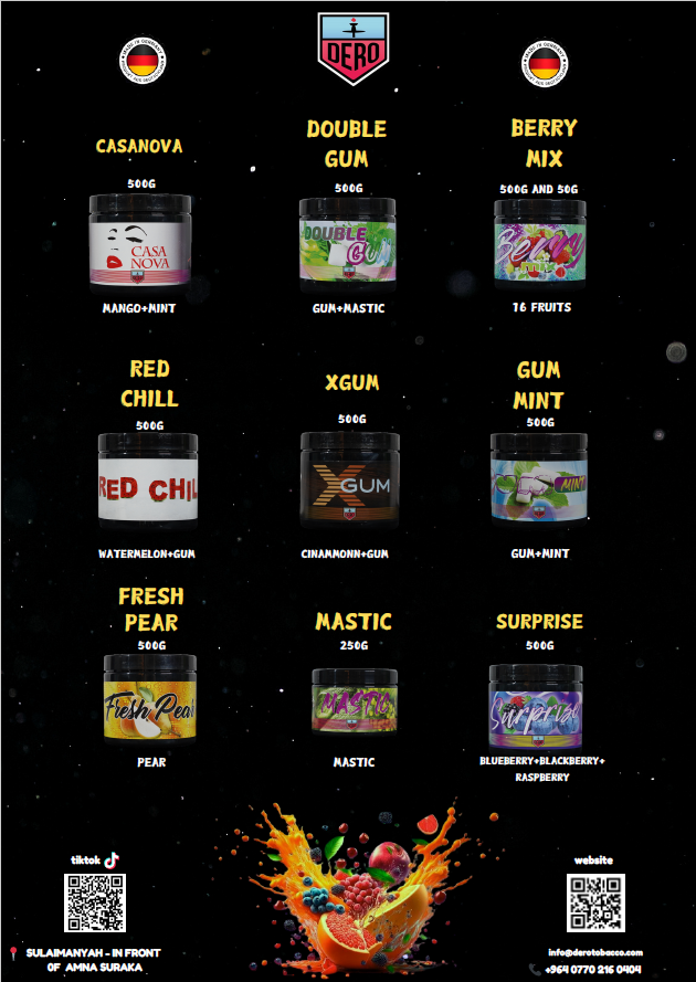 Dero Tobacco shisha flavour catalogue, page 2